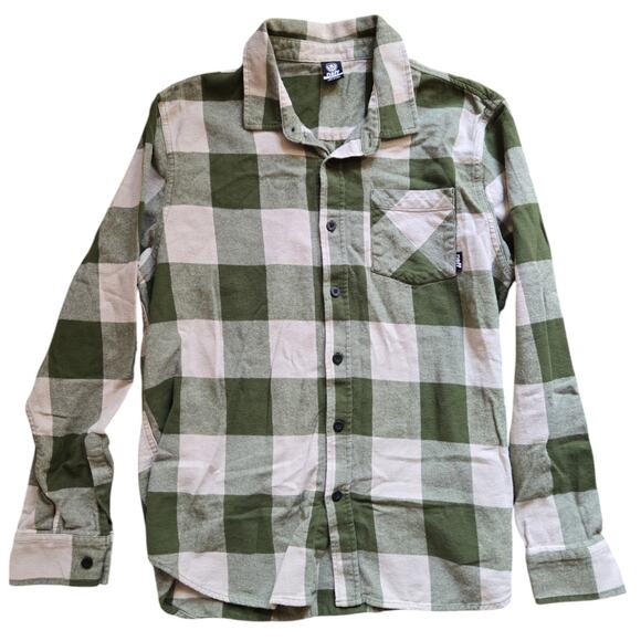 Neff | Green & Cream Button Down Flannel | Size M - Picture 1 of 5